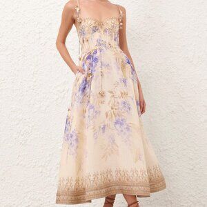 Zimmermann  Picnic Floral Midi-Dress